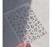 3D Nouveaux autocollants imprimés léopard pour ongles, décalcomanies d'ongles à rayures léopard colorées, designs léopard, tatouage, décoration de manucure, fournitures pour ongles Plantes,Motif textu