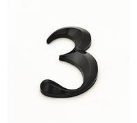 3D Numéros Maison Plaque 7cm Noir Auto-Adhésif Autocollant avec 3M Retour Colle Moderne Porte Nombre Extérieurs Pour La Hôtel Adresse Chiffres Signe Cour Rue Boîte Aux Lettres Bacs (3)