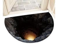 3D Optical Illusion Carpet - 19.68 inches Hole Design Rug | Crystal Velvet Non Slip Quick Dry - Soft Washable Mat for Bedroom Living Room Bathroom Indoor Outdoor Decor Home Kitchen Entryway Office