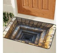 3D Optical Illusion Door Mat,Vortex and Bottomless Hole Design Funny Entryway Rug,Ground Crack Trap Optical Illusion Rug,Thick Absorbent Non Slip Washable Mats for Kitchen,Bathroom,Stairs