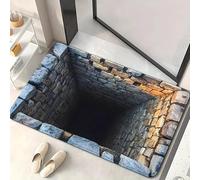 3D Optical Illusion Door Mat,Vortex and Bottomless Hole Design Funny Entryway Rug,Ground Crack Trap Optical Illusion Rug,Thick Absorbent Non Slip Washable Mats for Kitchen,Bathroom,Stairs