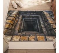 3D Optical Illusion Door Mat,Vortex and Bottomless Hole Design Funny Entryway Rug,Ground Crack Trap Optical Illusion Rug,Thick Absorbent Non Slip Washable Mats for Kitchen,Bathroom,Stairs