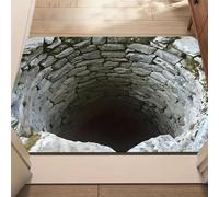 3D Optical Illusion Rug Area Carpet, Vortex Tunnel Hole Design, Soft Low-Pile Floor Decor for Living Room, Bedroom, Hallway Runner, Multiple Sizes (23.62 × 35.43 in,M)