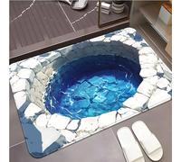 3D Optical Illusion Rug That Looks Like a Hole, Realistic Vortex Hole Rug for Home Décor, Funny Prank, Non-Slip 3D Area Rugs for Living Room, Bedroom, Entryway, Parties (QQ,50 * 80cm)