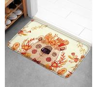3D paillassons d’Ours de la Saint-Valentin Tapis Absorbant antidérapant en Tissu Polyester Oraison Domestique Mignonne adaptée au Salon, Porte - 50x80cm
