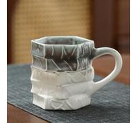 3D Painted Book Stack Ceramic Coffee Mug, Chapter Book Mug Design, Colorful Bo ok Coffee Mug 250 ml, Painted Ceramic Boo k Cup Cadeau pour Lecteurs, Écrivains et Bibliothécaires (Blanc et gris)