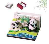3d Panda Calendar 2026, Tear Off Time Piece Desk Calendar 2026, 3D Panda Paper Carving Art Note Pad Tabletop Decoration for Home Office Decorative Ornaments Gifts (1pcs)