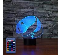 3D Panda LED Lampe Art Déco Lampe Lumières LED Décoration Lampes Contrôle à distance 7/16 Couleurs Change Veilleuse USB Powered Enfants Cadeau Anniversaire Noël Cadeaux