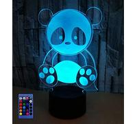 3D Panda LED Lampe Art Déco Lampe Lumières LED Décoration Lumière Télécommande Touch Control 7/16 Couleurs Change Alimenté par USB Enfants Cadeau Anniversaire Décoration de Noël