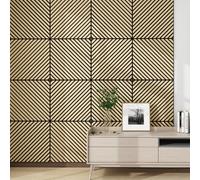 3D panneau mural acoustique set de 12 'Vang' avec lamelles diagonales en diagonale 4,32 m² aspect chêne, clair