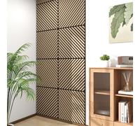 3D panneau mural acoustique set de 12 'Vang' avec lamelles diagonales en diagonale 4,32 m² aspect noyer, clair