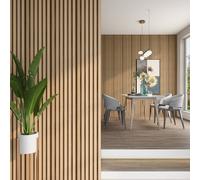 3D-Panneau mural 'Borger' set de 5 195 x 30 cm imitation chêne clair