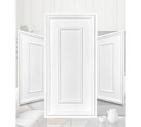 3D Panneaux muraux PVC 100x50 cm - Design italien - Aspect classique de moulure décorative, Résistant à l’eau, Revêtement mural moderne pour salon, chambre et couloir (Blanc TD100)