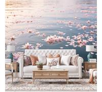 3D Panoramic Self Adhesive Wall Mural, Petals In Water Peel And Stick Vinyl Wallpaper 460X280Cm(Wxh) Removable Waterproof Large Wall Art For Bedroom Living Room Decor Petals In Water 460X280Cm(Wxh)