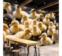 3D Panoramique Murale 400x280cm Canard Mignon papier peint chambre adulte Enfants Des Zones Rurales Impression murale en toile à l’huile, sans joint, parfaite pour espace de lecture ou bibliothèque