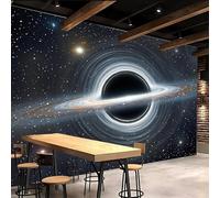 3D Panoramique Murale 400x280cm Univers Du Trou Noir papier peint chambre adulte Galaxie Mystérieuse Impression murale en toile à l’huile, sans joint, parfaite pour espace de lecture ou bibliothèque
