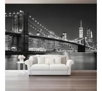3D Panoramique Murale De Architecture Moderne Ville Pont, Gris Premium Papier Peint Intissé Pour Salon Chambre Enfant Chambre, 250 x 175 cm Décoration Murale Moderne Poster