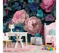 3D Panoramique Murale De Arts Décoratifs Couleurs Éclatantes Fleur Pivoines, Couleur Premium Papier Peint Intissé Pour Salon Chambre Enfant Chambre, 350 x 256 cm Décoration Murale Moderne Poster