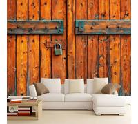 3D Panoramique Murale De Photographie Vieille Porte En Bois, Couleur Rouille Premium Papier Peint Intissé Pour Salon Chambre Enfant Chambre, 400 x 280 cm Décoration Murale Moderne Poster