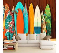 3D Panoramique Murale De Planche De Surf De Dessin Animé Colorée, Couleur Premium Papier Peint Intissé Pour Salon Chambre Enfant Chambre, 400 x 280 cm Décoration Murale Moderne Poster