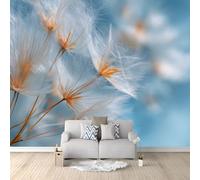 3D Panoramique Murale Délicat Rêveur Fleurs Pissenlits, Bleu Papier Peint Intissé Pour Salon Chambre Enfant Chambre Décoration Murale Moderne Tableaux Photo Muraux - 250 x 175 cm