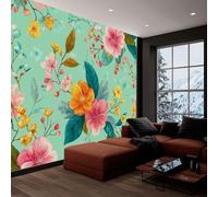 3D Panoramique Murale Floral Romantisme français 150 x 100 cm Papier Peint | Papier Peint Intissé pour Salon Chambre Enfant Décoration Murale Poster Tableaux Photo Muraux