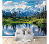 3D Panoramique Murale Paysage Montagnes De L'Alaska 400x280 cm Papier Peint Intissé pour Salon Chambre Enfant Chambre Décoration Murale Poster Tableaux Photo Muraux