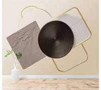 3D Papier Peint Abstrait Formes Géométriques Lignes Dorées Textures Motifs | Tissu en Soie Véritable à la Texture Raffinée Adapté au Salon Chambre Bureau Salle Manger et Mur Derrière le TV-250cm×170cm