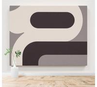 3D Papier Peint Abstrait Minimaliste Courbes Géométriques Formes Noir Et | Tissu en Soie Véritable à la Texture Raffinée Adapté au Salon Chambre Bureau Salle Manger et Mur Derrière le TV-150cm×105cm