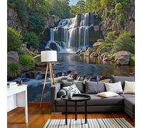 3D Papier Peint Cascades Naturelles Et Lacs Forêts Verdoyantes Papier Peint Panoramique Pour Salon Chambre Salon Mural Fresque Poster Xxl Paysage Réaliste Fond Décoration Murale 200X140Cm (L X H)