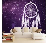 3D Papier Peint Ciel Étoilé Violet，315x215cm Attrape-Rêves Photo Mural Chambre moderne à la mode, grand fond de télévision