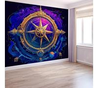 3D Papier Peint Constellations Magiques Boussole, Peinture Murale Intissé Photo Art Fantastique Mural Poster Salon Chambre Mur de fond Chambre des Enfants Bureau de Maison, 350 x 256 cm (L x H)
