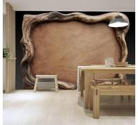 3D Papier Peint En Relief Créatif Cadre En Bois Rustique Texture Naturelle | Texture Soyeuse Haut de Gamme Adaptée au Bureau à la Salle Manger au Coin Canapé Chambre Salon et Mur Derrière TV-300cm×210cm