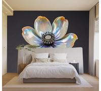 3D Papier Peint En Trois Dimensions Pétales Métalliques Art Feuilles Fleurs | Texture Soyeuse Haut de Gamme Adaptée au Bureau à la Salle Manger au Coin Canapé Chambre Salon et Mur Derrière TV-150cm×105cm