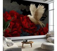 3D Papier Peint Fantaisie Chinoise Phénix Blanc Pivoine Papier peint panoramique Multicolore Pour Salon Chambre Chambre D'Enfant Décoration Murale Poster 300 x 210 CM