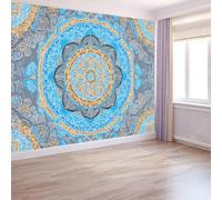 3D Papier Peint Fleurs Mandalas Géométrique, Peinture Murale Intissé Photo Style Bohème Mural Poster Salon Chambre Mur de fond Chambre des Enfants Bureau Décoration de Maison, 300 x 210 cm (L x H)