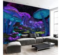 3D Papier Peint Forêt Champignons Lumineux Papier Peint Panoramique Pour Salon Chambre Chambre D'Enfant Décoration Murale (Paysages Étranges Et Extraterrestres, 250 X 175 Cm)