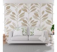 3D Papier Peint Géométrie des Plantes Feuilles Jaunes Tapisserie Murales Panorama Papier Peint Panoramique Feuilles Artistiques Peintes Pour Salon Chambre D'Enfant Décoration Murale 500x317cm(L x H)