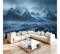 3D Papier Peint Nuages Et Montagnes Enneigées Panoramique intissé Murale Nature Sauvage Paysage Papier Peint xxl Fresque Murale Moderne Peinture Murale Décorative pour Salon Chambre 366x254 11yf137