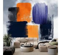 3D Papier peint panoramique abstrait bloc couleur rayure texture, papier peint panoramique murale expressionnisme abstrait pour salon chambre chambre d'enfant - Décoration murale photo 400L x 280H cm