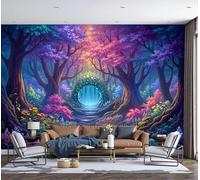 3D Papier Peint Panoramique Arche mystérieuse dans la forêt enchantée, Papier Peint Panoramique Murale Style fantastique pour Salon Chambre Chambre D'Enfant - Décoration Murale Photo 250x175cm