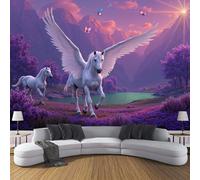 3D Papier Peint Panoramique Des Montagnes Rêve Intissé, 300×210cm Cheval Ailes Animal Grandes Murales Poster pour Salon, Adulte Chambre d'enfants, Étude Décoration
