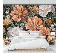 3D Papier Peint Peinture À L'Huile Fleurs Rurales Papier Peint Panoramique Pour Salon Chambre Chambre D'Enfant Décoration Murale (Style Impressionniste, 396 X 280 Cm)