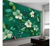 3D Papier Peint Plantes Vignes Fleurs Et Fruits, Peinture Murale Intissé Photo Style Rétro Mural Poster Salon Chambre Mur de fond Chambre des Enfants Bureau Décoration de Maison, 350 x 256 cm (L x H)