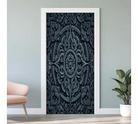 3D Papier Peint Porte Trompe L'Oeil Effect Nœud Celtique Affiche Sculpture à Motif Nœud Sticker de Porte Poster, Auto-adhésif Imperméable Rétro Autocollant Mural 95x215 cm S3g12