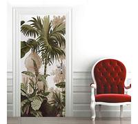 3D Papier Peint Porte Trompe l'oeil Sticker Poster Porte Trompe l'oeil Intérieure Muraux PVC pour Décoration Mur Salon Cuisine Chambre Salle de Bain 95x215 cm Palmiers