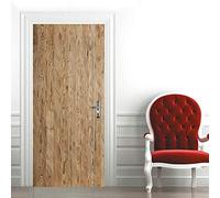 3D Papier Peint Porte Trompe l'oeil Sticker Poster Porte Trompe l'oeil Intérieure Muraux PVC pour Décoration Mur Salon Cuisine Chambre Salle de Bain 73x205 cm Portes en bois