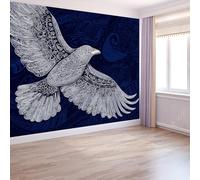 3D Papier Peint Runes Vikings Oiseaux, Peinture Murale Intissé Photo Art Abstrait Mural Poster Salon Chambre Mur de fond Chambre des Enfants Bureau Décoration de Maison, 300 x 210 cm (L x H)
