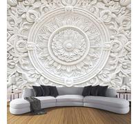 3D Papier Peint Sculpture Sur Pierre Mandala Bohème Floral 200×150cm Tissus Non Tissés Papier Peint Panoramique Pour Salon Chambre Chambre D'Enfant Décoration Murale