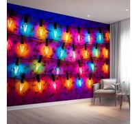 3D Papier Peint Simple Lignes Gros plan Ampoule Papier Peint Coloré Panoramique Pour Salon Chambre Chambre D'Enfant Décoration Murale Maison Décoration Intérieure 300 x 210 cm